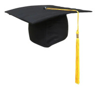 Student Justerbar Mortar Board Graduation Cap Hat Fancy Dress Tillbehör (Svart+Gul)