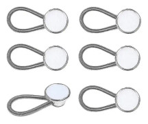 6 st krageförlängare - vit metall krage förlängare, elastiska knappförlängare, klänning skjortförlängare