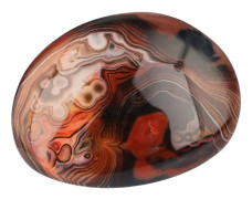 Oregelbunden polerad bandad agat palmstenar oroande stenar Pebble Healing Crystal