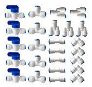 Vattenfilter Anslutning för omvänd osmos, 1/4" (6 mm) Pushfit Rak koppling för vattenfilterslang, Kylskåpskopplingar Slang (y+t+i+l Typ Combinatio