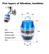 3-pack kranmonterat filter, kranvattenrenare, 5-lagers aktivt kolfilter för att ta bort fluor