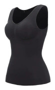 in 1 Sculpting Body Shaping Vest Shaper Shapewear Andningsbar bantning för kvinnor Svart 2XL