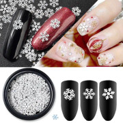 burk julpynt snöflingor nagelglitter Vit