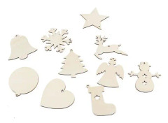 1 set jul trä utskärningar trä skivor trä Xmas dekorationer hängande ornament