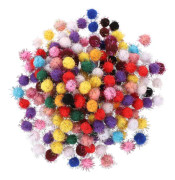 500 st i 1 förpackning 2 cm färgglad pumpa julpyssel handgjorda material glitter plysch boll pysseltillbehör Fluffiga bollar rekvisita (sorterad färg)