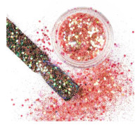 Nagelglitter - Blinkeffekt - Hexagon - 28 Röd