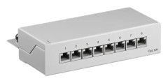 CAT 6a mini-/skrivbordskopplingspanel, 8 portar (1 HE)