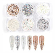 st nagelglitter glitter, Nageldekorationer flerfärgad