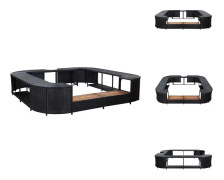The Living Store Fyrkantig poolkant svart 268 x 268 x 55 cm konstrotting