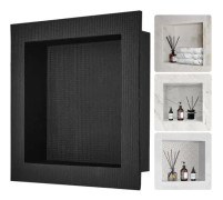 Duschnisch Klar för kakel 40,64 x 40,64 cm, Enstaka hyllplan, fyrkantiga hörn Vägginsatt nisch infälld, förseglat skydd Modern tvålförvaringsnisch fö
