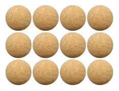 12 st korkbollar för fotbollsspel, naturliga korkbollar mycket tysta (diameter 36 mm) hög kvalitet