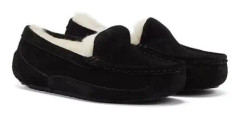 UGG Ascot barns svarta vattenavvisande mocka-nubuck tofflor
