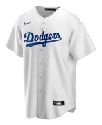 Nike Kortärmad T-shirt Med V-ringning Mlb La Dodgers Official Replica Home Vit XL Man
