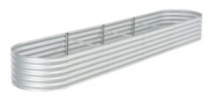 Upphöjd trädgårdssäng 400x80x44 cm Silvergalvaniserat stål - SALUTUYA - BD09625