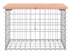Gabion design trädgårdsbänk 63x44x42 cm massiv douglasgran - SALUTUYA - BD3355