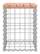 Gabion design trädgårdsbänk 33x31x42 cm massiv douglasgran - SALUTUYA - BD3345