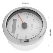 Omabeta GPS-hastighetsmätare 85 mm-3,35 tum 0-60 MPH-H LCD-skärm för husbilsbåtar 9-32V DC (vit)