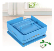 Kapselpåfyllningsplatta - SALUTUYA - Blå - med tryckplatta (utan pulverlock) - Plast - 16,5 x 16,5 cm