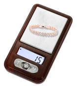 MH-335 Portable Super Mini Wooden Texture High Precision Electronic Diamond Gold Jewelry Scale (0.01g~100g), Excluding Batteries