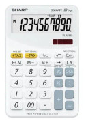 Sharp EL-M332, Skrivbord, Finansiell, 10 siffror, 1 linjer, Batteri/solcell, Vit