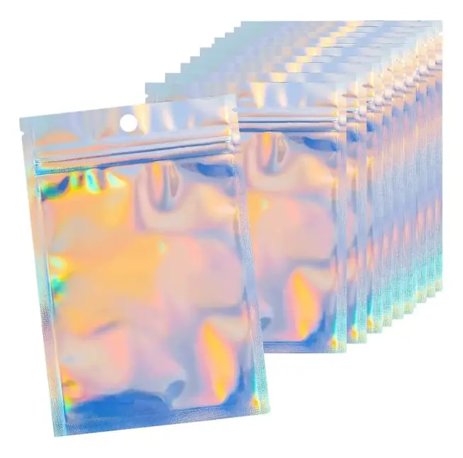 10,5x15cm 50 grepp lila återförslutbar förvaringspåse, polyeten blixtlåspåse