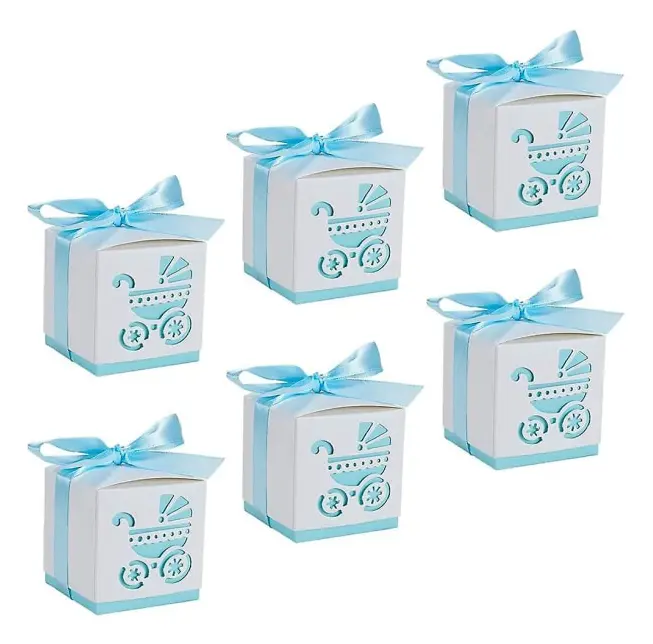 50-pack presentförpackning, presentförpackning för nyfödda dop, festpresentförpackning, presentförpackning med blått bandgodis