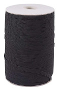 200 yards/rulle platt spandexsnöre, elastiskt bandspolespole, 6x1mm svart