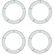 4 stycken 16 tums metallkransram tråd rund krans trådram DIY spetsblommor hantverk (grön)