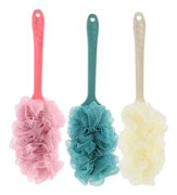 3 st duschboll nätkudde ryggskrubb loofah långhandtag duschborste mjuk kroppssvamp