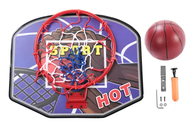 Inomhus barn mini basketsystem Backboard Hoop Kit Dörr Väggmonterad set för barn (blå)