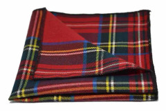 Traditionell röd Tartan Check Pocket Square