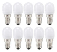 202410 st E14 LED-lampa i rostfritt stål 1,5 W 220 V för ljuskrona takskåp väggbordslampor vitt ljus [DB]