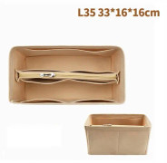 Väska Organizer Filt tyginlägg 25 30 35 Makeup Handväska Kaffe StyleC M Khaki StyleC L