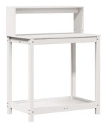 Växtbord med hyllor vit 82,5x50x109,5 cm massiv furu