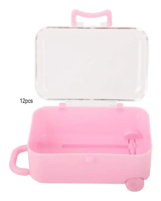 12 st Mini Scroll Suitcase Forma Godis Box Bröllop Present Dekoration (Blå)