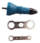 Sladdlös borrmaskin nitpistol adapter kit nitmutter borr adapter insats mutter verktyg (blå)