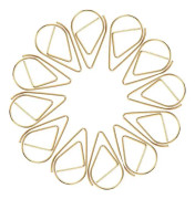 Galaxy Gem 100 st Vattendroppsformade Bokmärken Metall Gyllene för Bok, PM, Papper, Affisch, Foto (Guld) Guld
