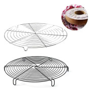 2 st runda non-stick kylkakställ bakkylningsställ (silver och svart)