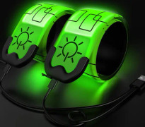 Löpararmband 2-pack Löplampa för Löpare Uppladdningsbar Reflekterande Löputrustning Ljus Armband Hög Synlighet LED Armband Ljusgrön