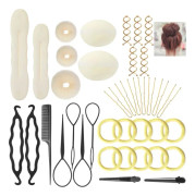 70-dels Hårstyling Set, Hårbulle Maker, Hårdesign Styling Verktyg, DIY Hårtillbehör, Hårmodellering Verktygsset, Hårtillbehör