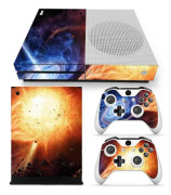 Konsol klistermärke kolfiber vinyl hud klistermärke kompatibel med Xbox One Slim konsol & kontroller（ZY XboxOneS 0051）