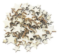 100 st blandade storlekar naturliga trästjärnor enkla shabby chic hantverksscrapbook