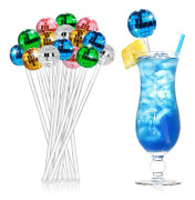 15 st Disco Balls Drink Stirrers Färgglada Spegelkula Plast Swizzle Sticks Kaffe Dryck Stirrers för Fest Tillbehör Leveranser Bar