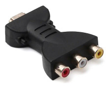 HDMI-kompatibel hane till 3 Rca kvinnlig komposit AV Audio Video Adapter Converter för TV（Svart）