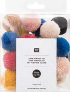 Box med 24 flerfärgade mini pompoms: Nature