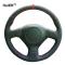 (Blå Tråd) Handsömnad Bilratt Skydd Volant Fläta För Subaru Forester 2005-2008 Impreza 2005-2007 (WRX STI) Outback 2005-2007 Blue Thread