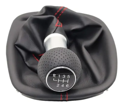 5 / 6 Växlad Bil Växelspaksknopp Med A3-knopp 12mm För VW Passat B5 B5.5 1998-2004 B5 FL (00-05) 3B B5 3B2 3B5 1996-2000-6 HS-023 röd linje 6 HS-023 red line