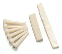6 st bro stift + sadel + sadel ben / ben akustisk gitarr vit