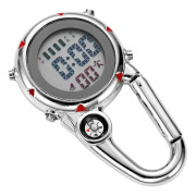 Utomhus bältes fob-klocka karbinhake klocka kvarts clip på mini klocka unisex fickur röd 1 st