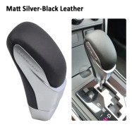 Äkta Läder Automatisk Växellåda Bil Växelspaksknopp för Toyota Corolla Yaris RAV4 Camry För Lexus LS400 LX570 RX350-Matt silver Matt silver